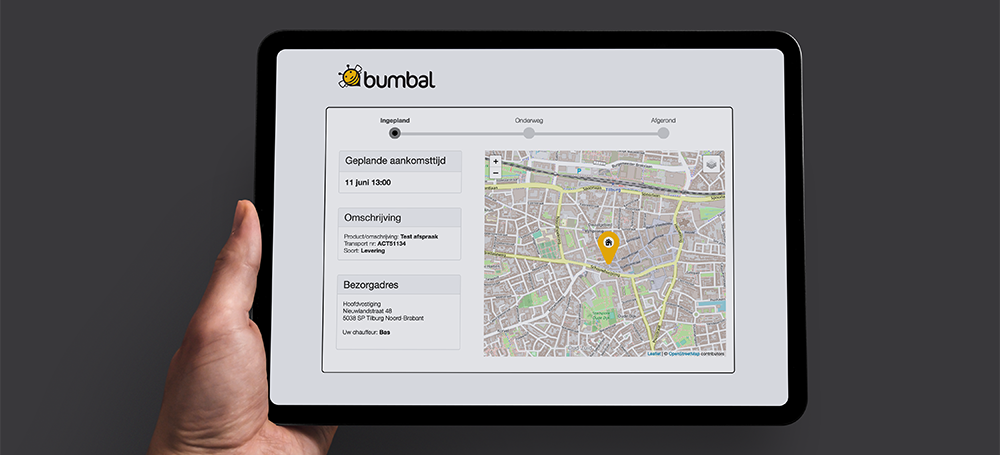 track en trace systeem onderdeel van bezorg software van bumbal