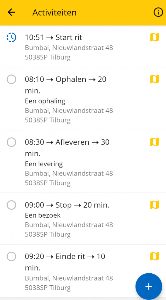 Bumbal APP, transport, planning, logistiek